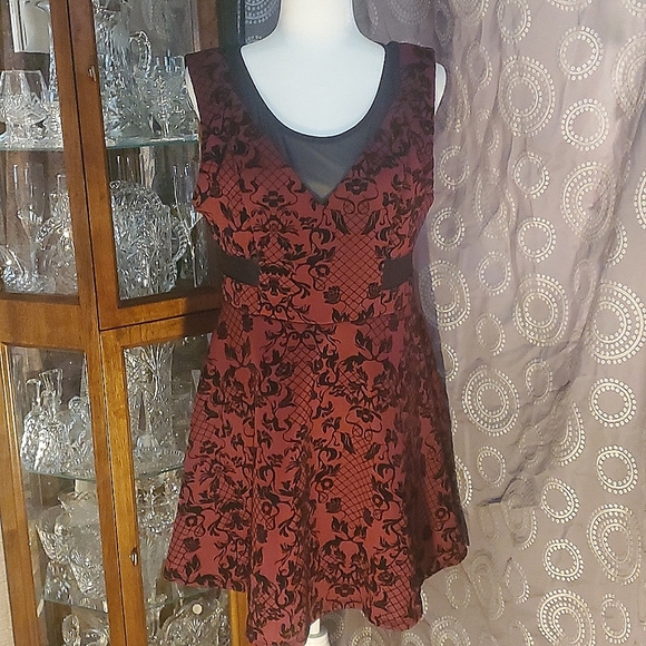 red and black semi formal dress